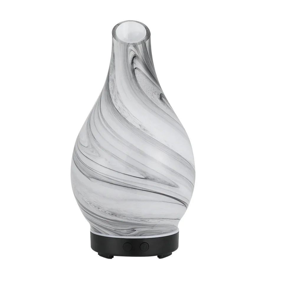 Devanti Aromatherapy Aroma Diffuser - Marble Glass LED Essential Oil Humidifier