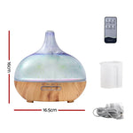 Devanti 400ml Ultrasonic Aroma Diffuser - 3D Glass Aromatherapy LED Humidifier