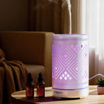 Devanti 100ml Ultrasonic Aroma Diffuser - Forest Iron Design LED Aromatherapy Humidifier