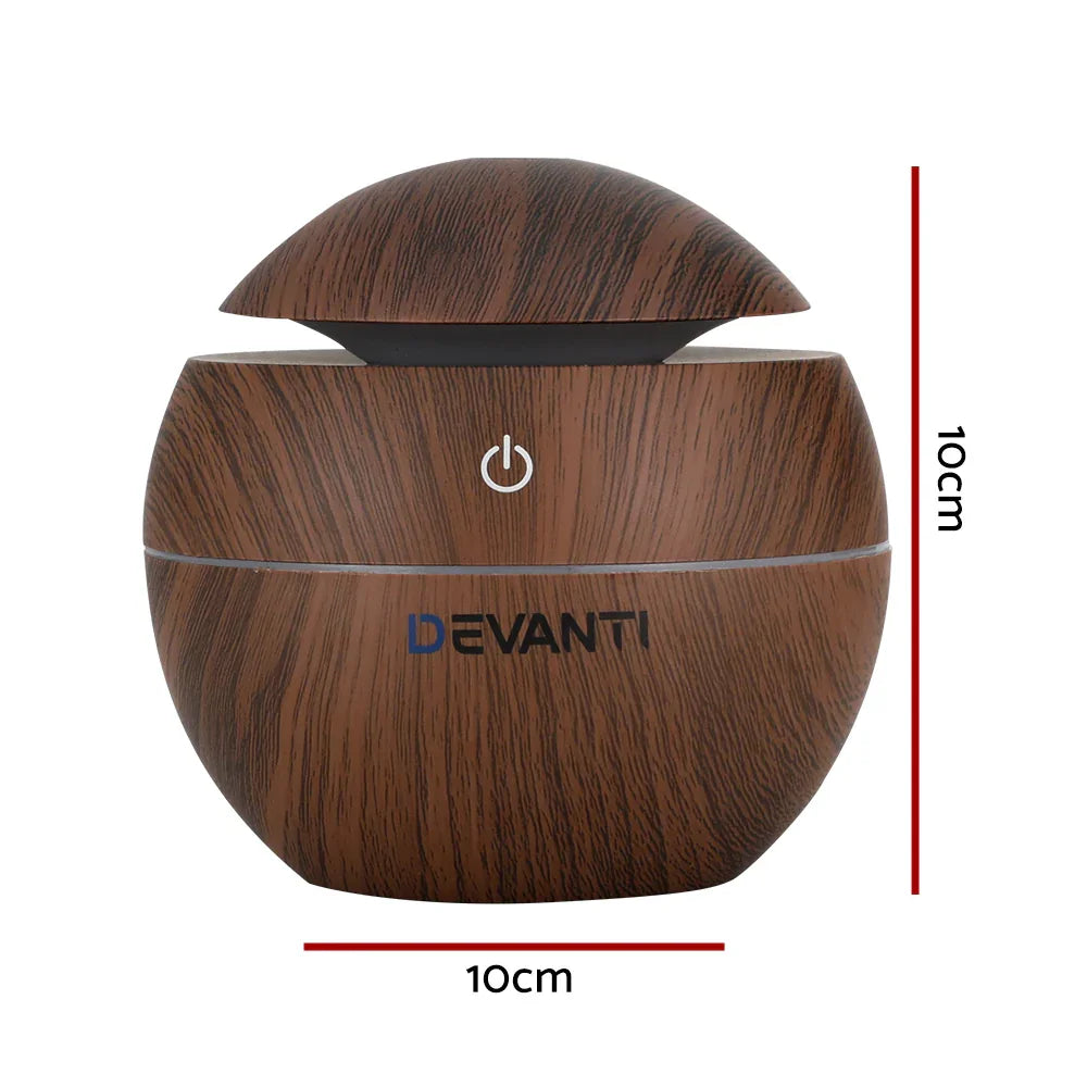 Devanti Aroma Diffuser Aromatherapy Dark Wood 130ml - Flea Market