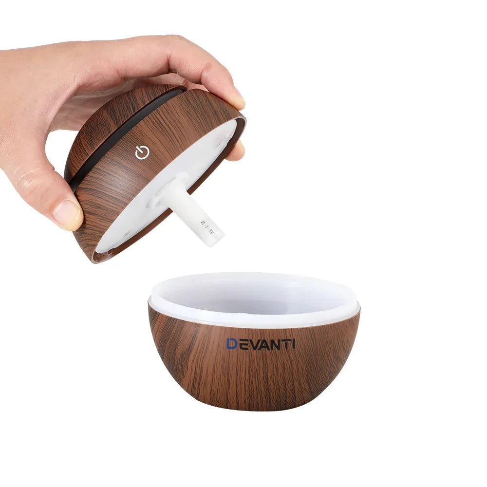 Devanti Aroma Diffuser Aromatherapy Dark Wood 130ml - Flea Market