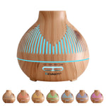 Devanti 400ml Ultrasonic Aroma Diffuser - Forest Iron Design LED Humidifier Light Wood Grain