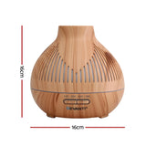 Devanti 400ml Ultrasonic Aroma Diffuser - Forest Iron Design LED Humidifier Light Wood Grain