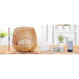 Devanti 400ml Ultrasonic Aroma Diffuser - Wood Grain Aromatherapy LED Humidifier