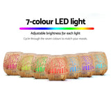 Devanti 400ml Ultrasonic Aroma Diffuser - Wood Grain Aromatherapy LED Humidifier