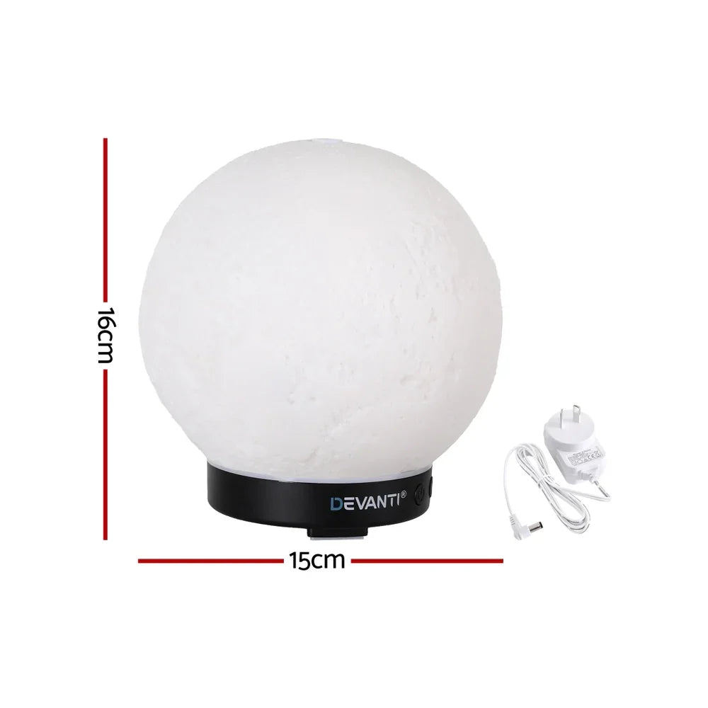 Devanti Ultrasonic Aroma Diffuser Aromatherapy Moon Lamp 100ml