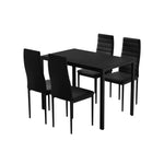 Artiss Dining Chairs and Table Dining Set 4 Chair Set Of 5 Black - Flea Market