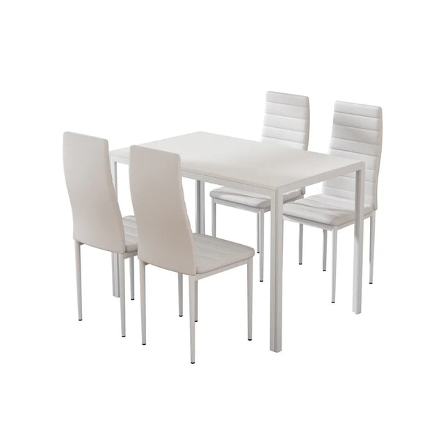 Artiss Dining Chairs and Table Dining Set 4 Chair Set Of 5 White - Flea Market