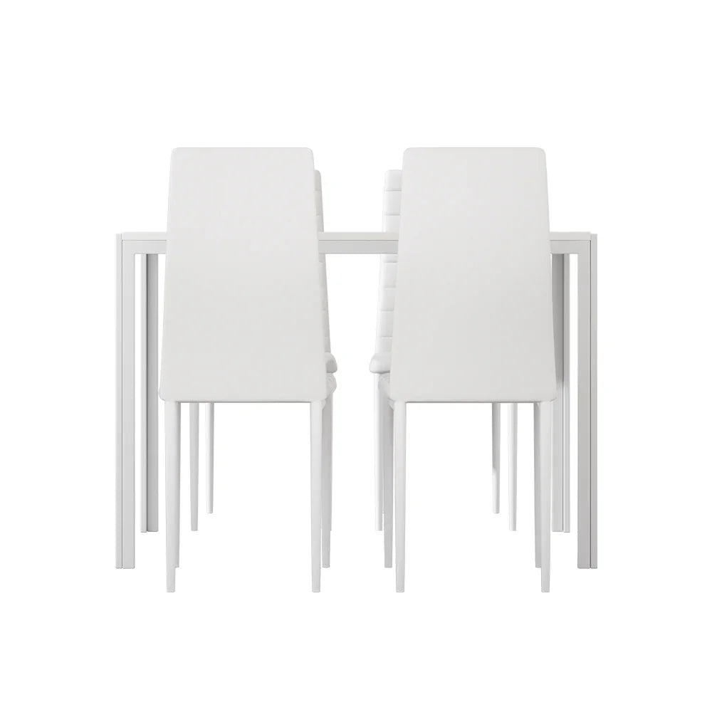 Artiss Dining Chairs and Table Dining Set 4 Chair Set Of 5 White - Flea Market