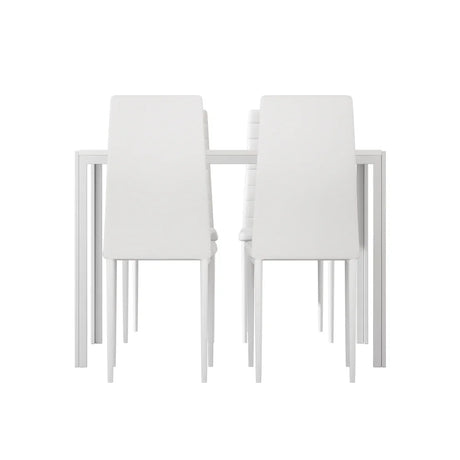 Artiss Dining Chairs and Table Dining Set 4 Chair Set Of 5 White - Flea Market