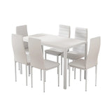 Artiss Dining Chairs and Table Dining Set 6 Chair Set Of 7 White - Flea Market