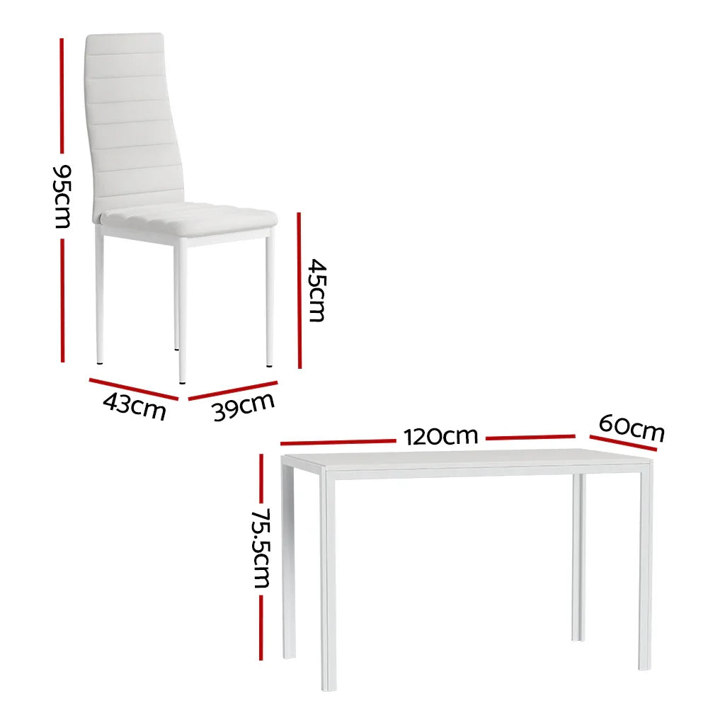 Artiss Dining Chairs and Table Dining Set 6 Chair Set Of 7 White - Flea Market