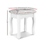Artiss Dressing Table Stool Velvet White - Luxury Vanity Chair