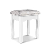 Artiss Dressing Table Stool Velvet White - Luxury Vanity Chair