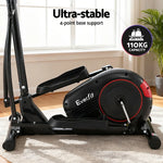 Everfit black and red elliptical cross trainer with 110kg capacity on a carpeted floor