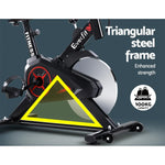 Everfit stationary exercise bike with triangular steel frame, 100kg capacity, fitness equipment