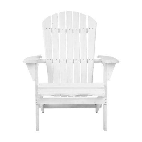 Adirondack Outdoor Chairs Wooden Foldable Beach Chair Patio Furniture White - Flea Market