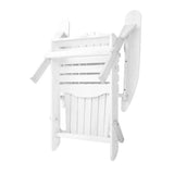 3PC Adirondack Outdoor Table and Chairs Wooden Foldable Beach Chair White - Flea Market