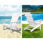 3PC Adirondack Outdoor Table and Chairs Wooden Foldable Beach Chair White - Flea Market