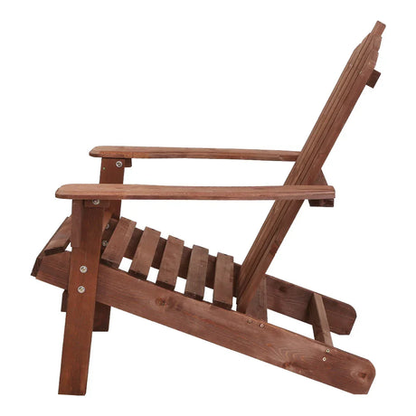 Adirondack Outdoor Chairs Wooden Beach Chair Patio Furniture Garden Brown - Flea Market