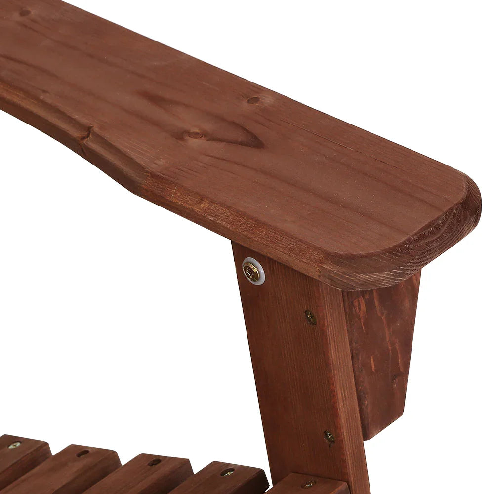 Adirondack Outdoor Chairs Wooden Beach Chair Patio Furniture Garden Brown - Flea Market