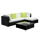 5-Piece Outdoor Sofa Set Wicker Couch Lounge Setting 4 Seater - Flea Market