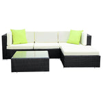 5-Piece Outdoor Sofa Set Wicker Couch Lounge Setting 4 Seater - Flea Market