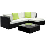 5-Piece Outdoor Sofa Set Wicker Couch Lounge Setting 4 Seater - Flea Market