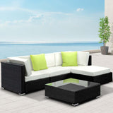 5-Piece Outdoor Sofa Set Wicker Couch Lounge Setting 4 Seater - Flea Market