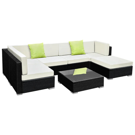 7-Piece Outdoor Sofa Set Wicker Couch Lounge Setting Cover - Flea Market