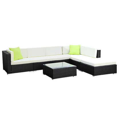 7-Piece Outdoor Sofa Set Wicker Couch Lounge Setting Cover - Flea Market