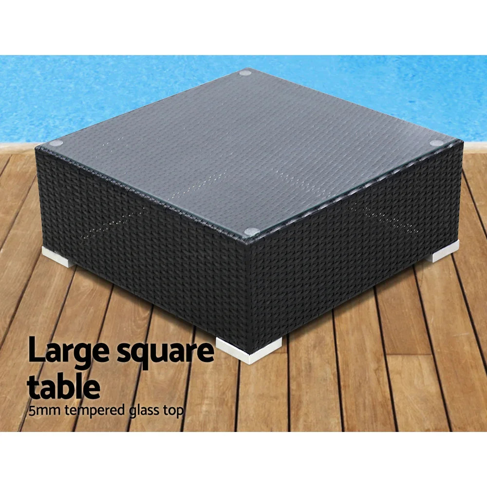 7-Piece Outdoor Sofa Set Wicker Couch Lounge Setting Cover - Flea Market