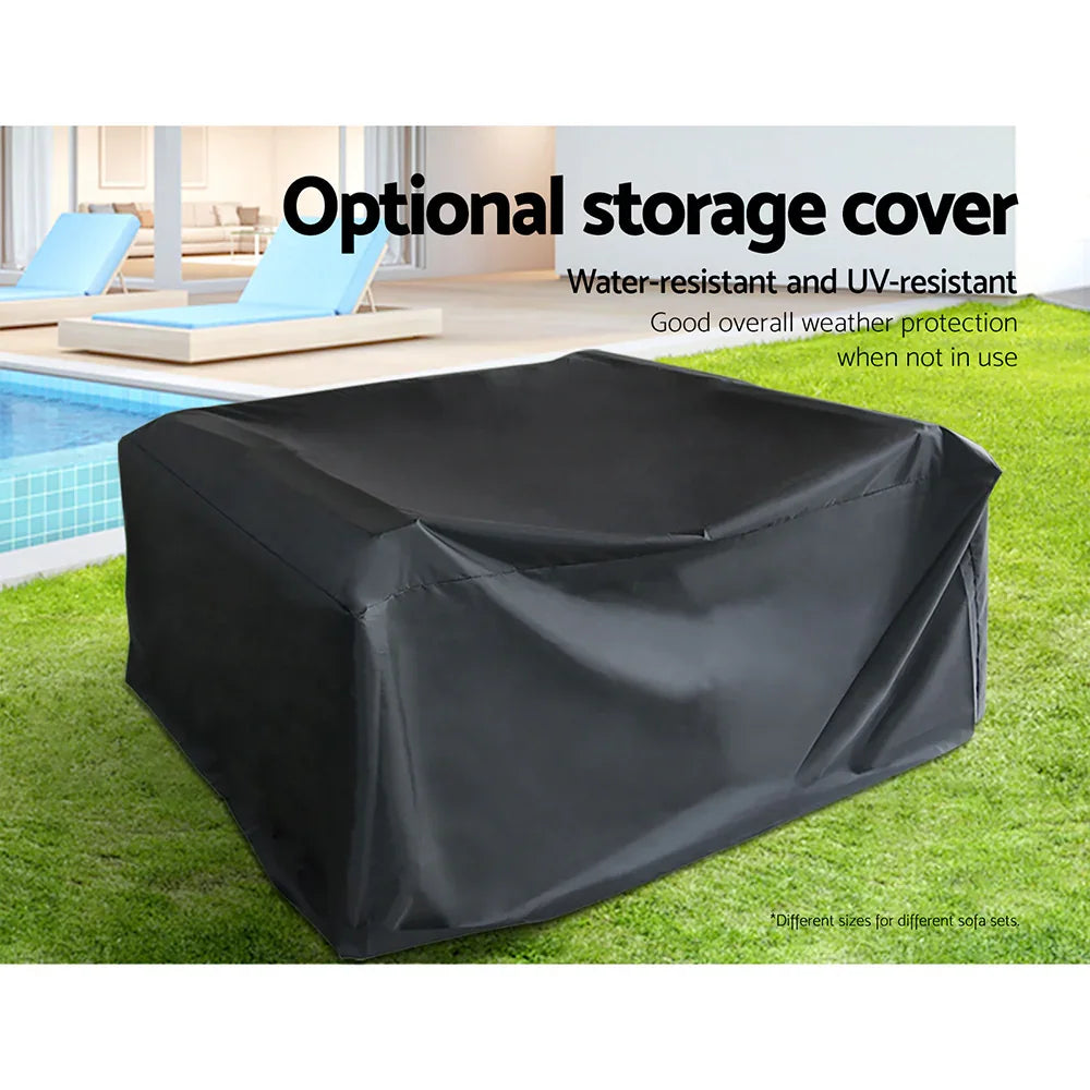7-Piece Outdoor Sofa Set Wicker Couch Lounge Setting Cover - Flea Market
