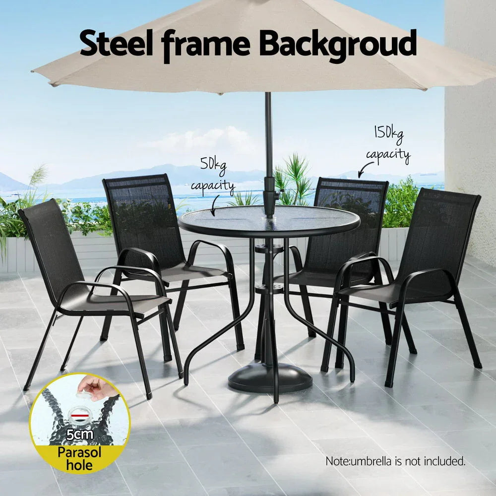 Outdoor Dining Set Table and Chairs Patio Garden Furniture Bistro Set - Flea Market
