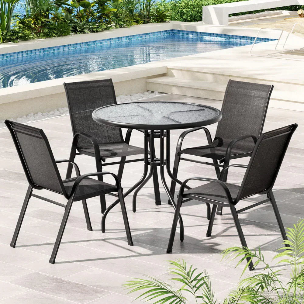 Outdoor Dining Set Table and Chairs Patio Garden Furniture Bistro Set - Flea Market