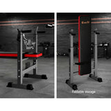 Everfit weight bench with pull up bars, foldable design, in a gym setting