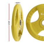 Yellow Everfit 20KG weight plate with dimensions 40cm by 4cm, fitness equipment