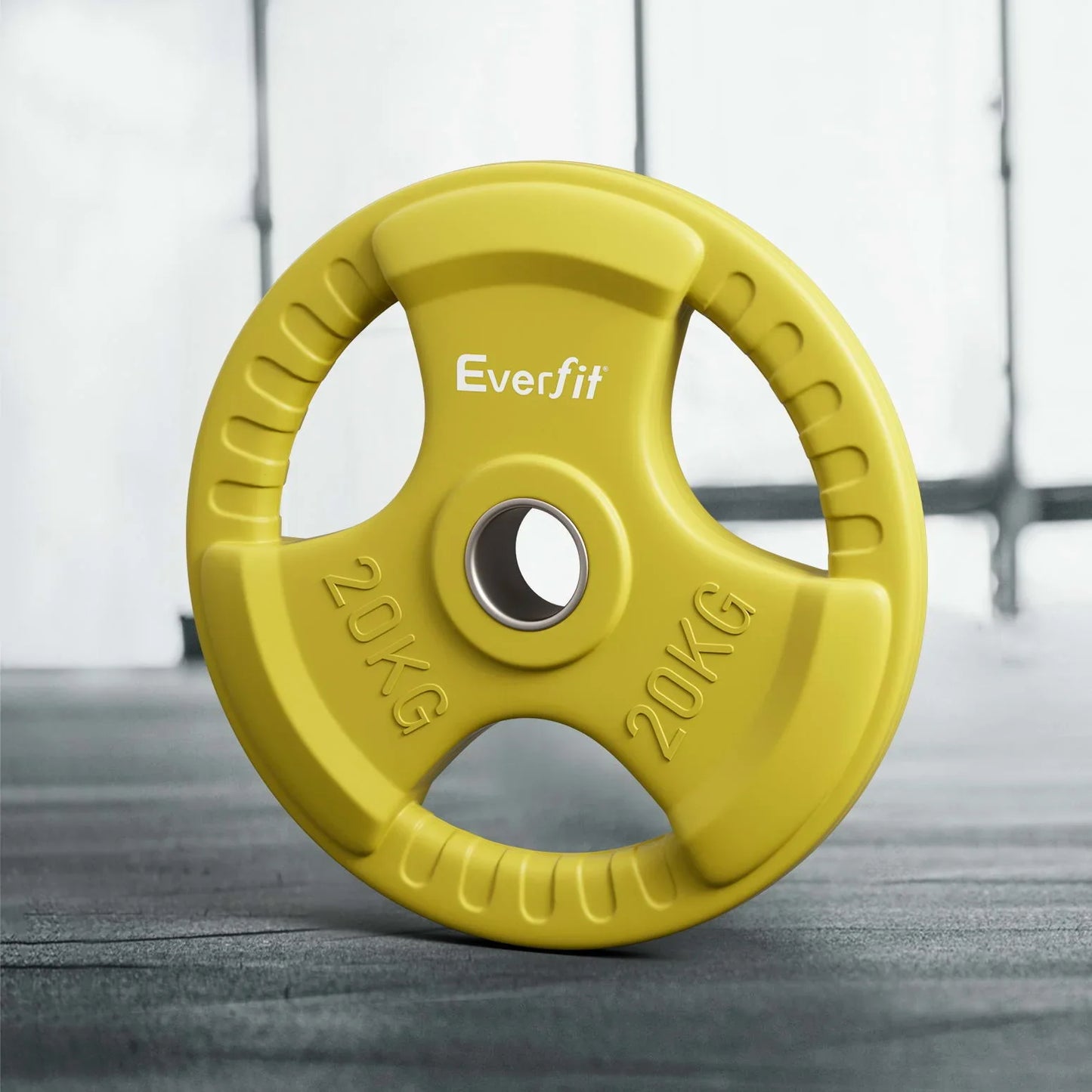 Everfit Weight Plates Olympic 20kg Dumbbell Barbell Plate Weight Lifting Home Gym Yellow