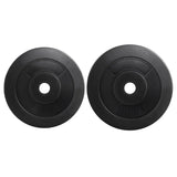 Black rubber weight plates 5kg and 10kg for gym barbell lifting