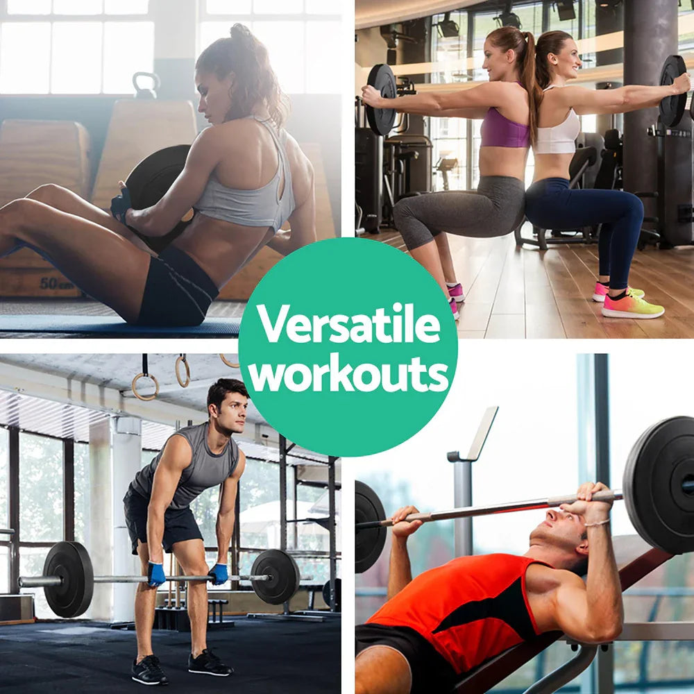 Collage of versatile workouts showing women and men lifting weights and exercising in modern gym