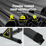 Powder coated steel squat rack frame with triangular bracket, 300kg capacity, rubber capped feet