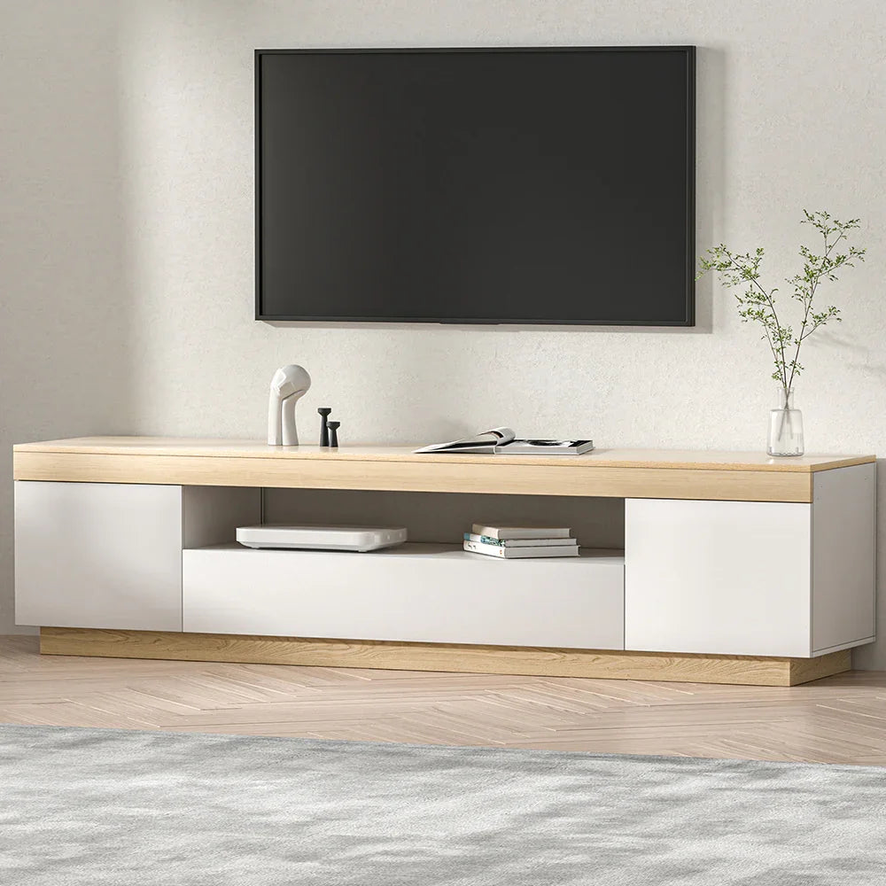Artiss TV Cabinet Entertainment Unit Stand 180CM White Wood - Flea Market