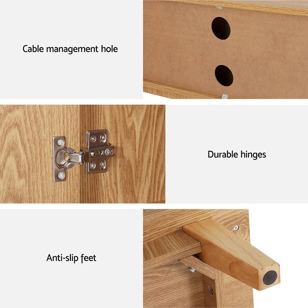 Artiss TV Cabinet Entertainment Unit Stand Storage Shelves TV Unit 140CM - Flea Market