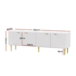 Artiss TV Cabinet Entertainment Unit Stand Storage 180CM White - Flea Market