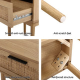 Wooden furniture details with anti-rust runners, anti-scratch feet, aluminium handle, reinforced structure