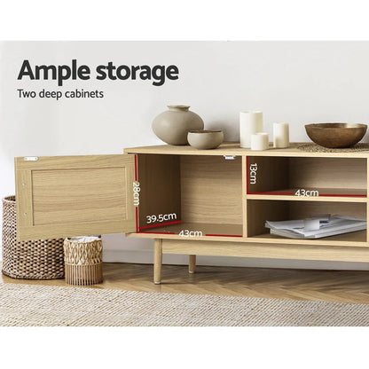 Artiss TV Cabinet Entertainment Unit 180cm Rattan Cole - Flea Market