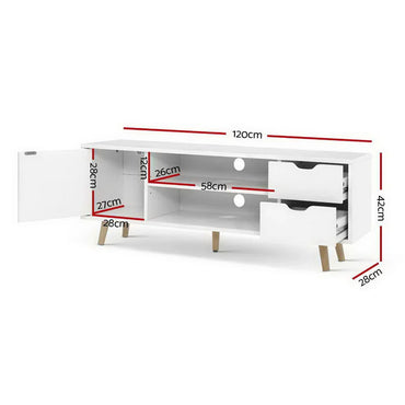 Artiss TV Cabinet Entertainment Unit 120cm White Larin - Flea Market