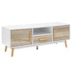 Artiss TV Cabinet Entertainment Unit 120cm Wood White Gino - Flea Market
