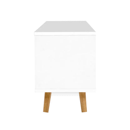 Artiss TV Cabinet Entertainment Unit 120cm Wood White Gino - Flea Market