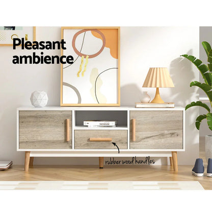 Artiss TV Cabinet Entertainment Unit 120cm Wood White Gino - Flea Market